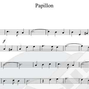 برگه نت ساز دهنی موسیقی فیلم پاپیون